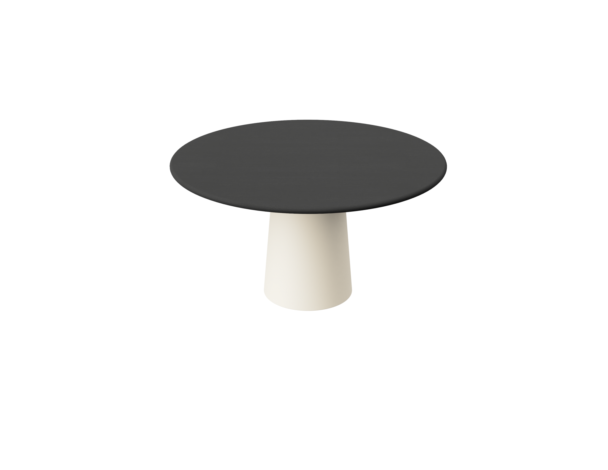 FLOW round dining table - Charcoal oak (Beige cylinder)