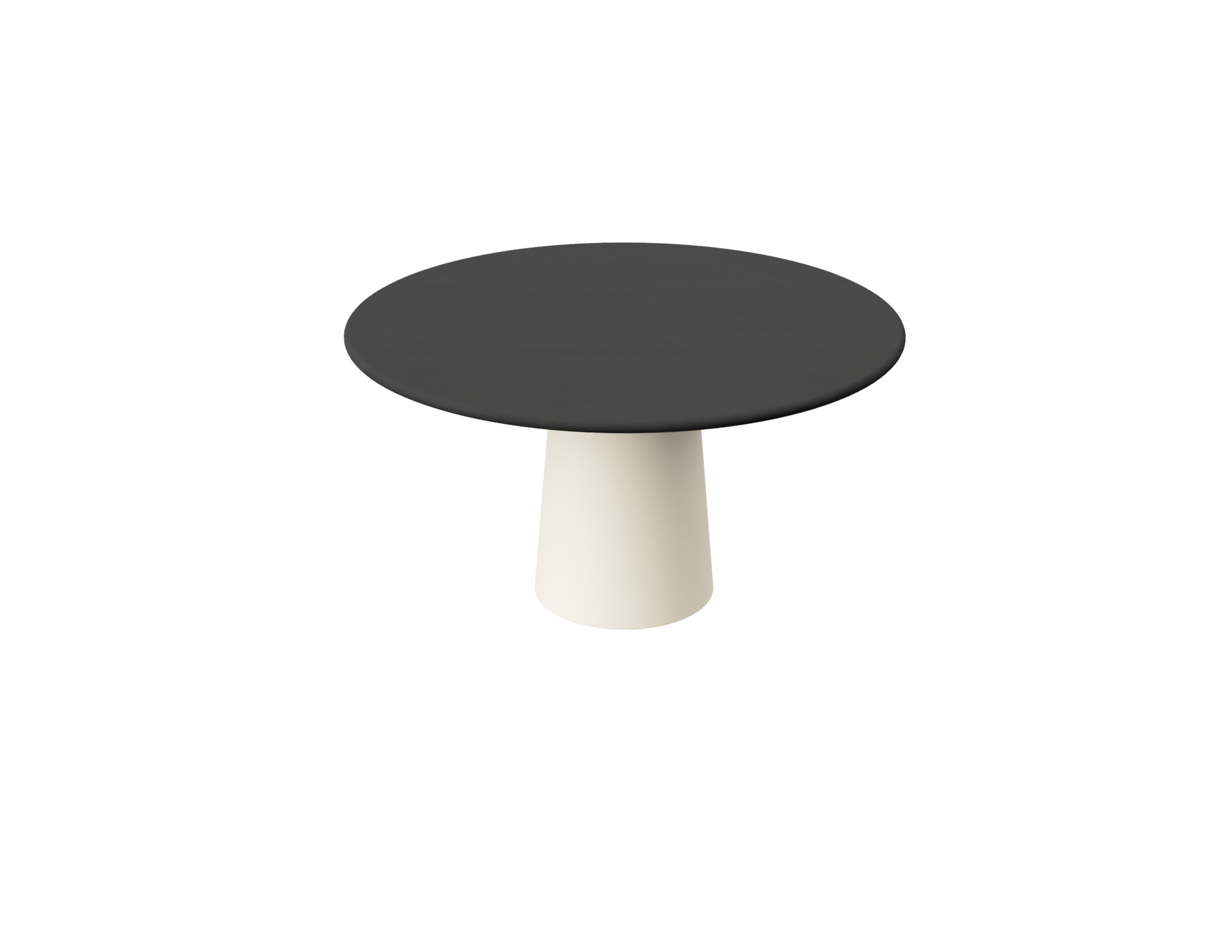 FLOW round dining table - Charcoal oak (Beige cylinder)