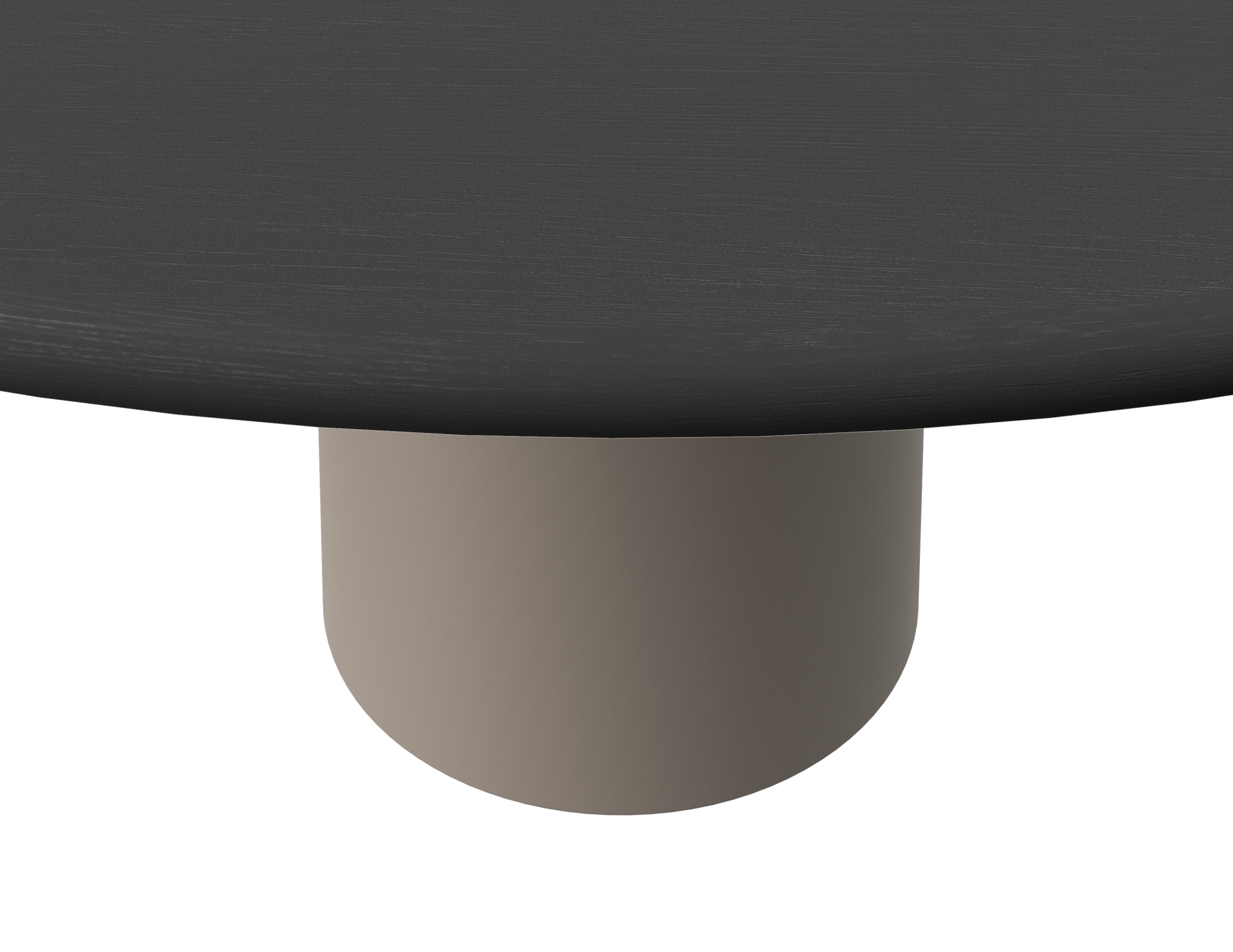 FLOW round dining table - Charcoal oak (Taupe cylinder)