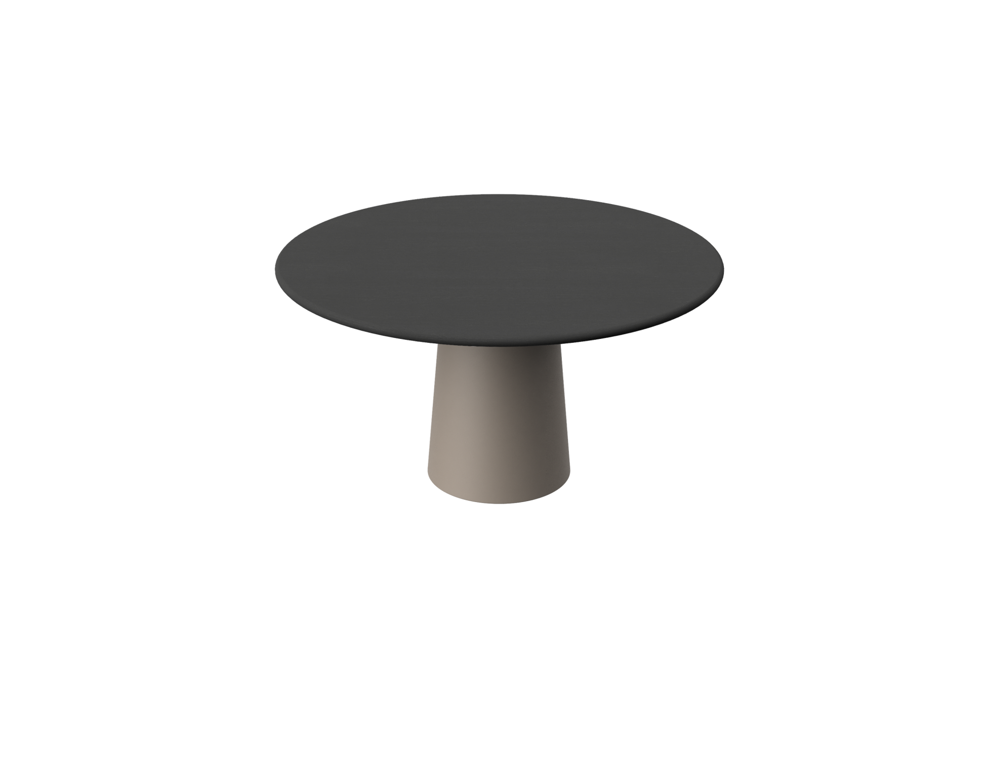 FLOW round dining table - Charcoal oak (Taupe cylinder)