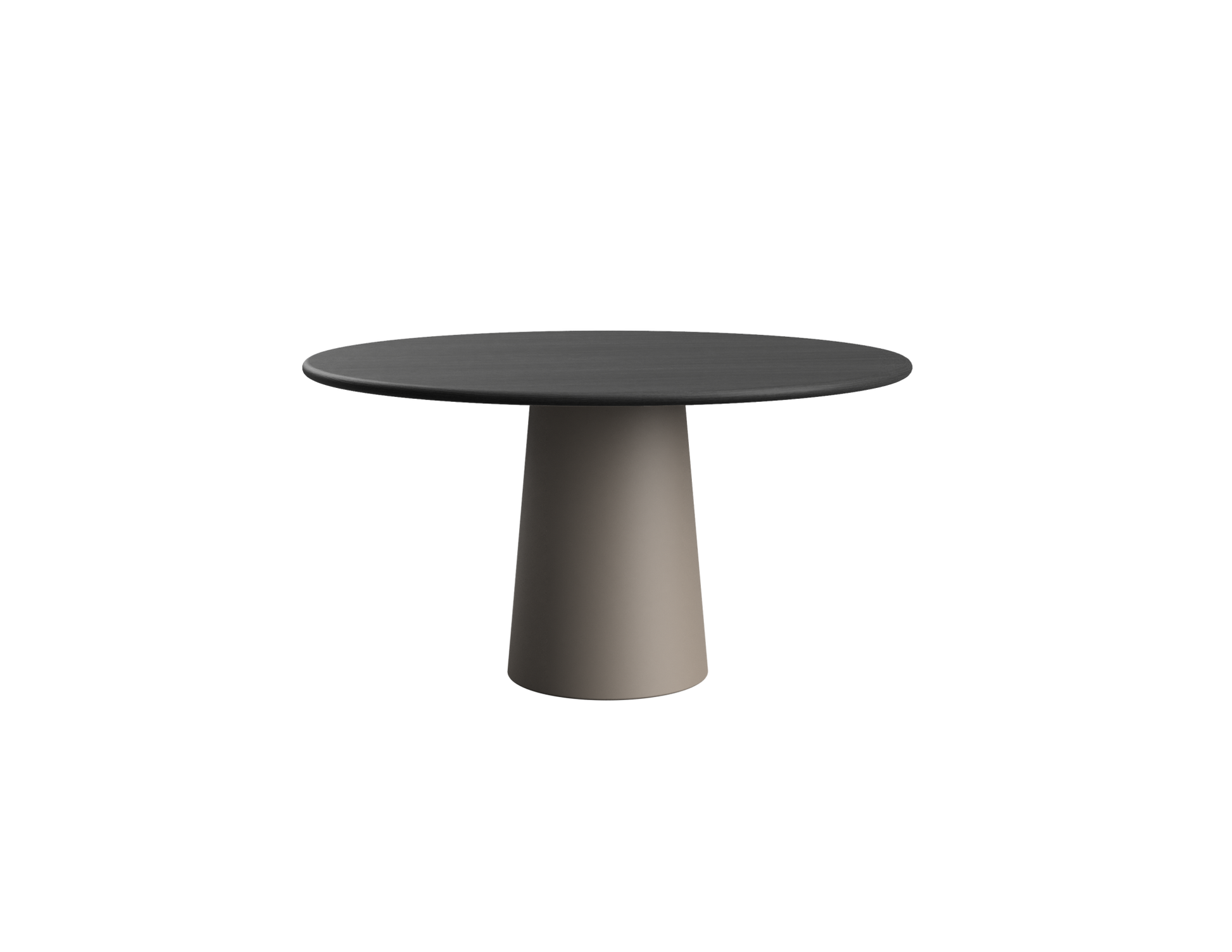 FLOW round dining table - Charcoal oak (Taupe cylinder)