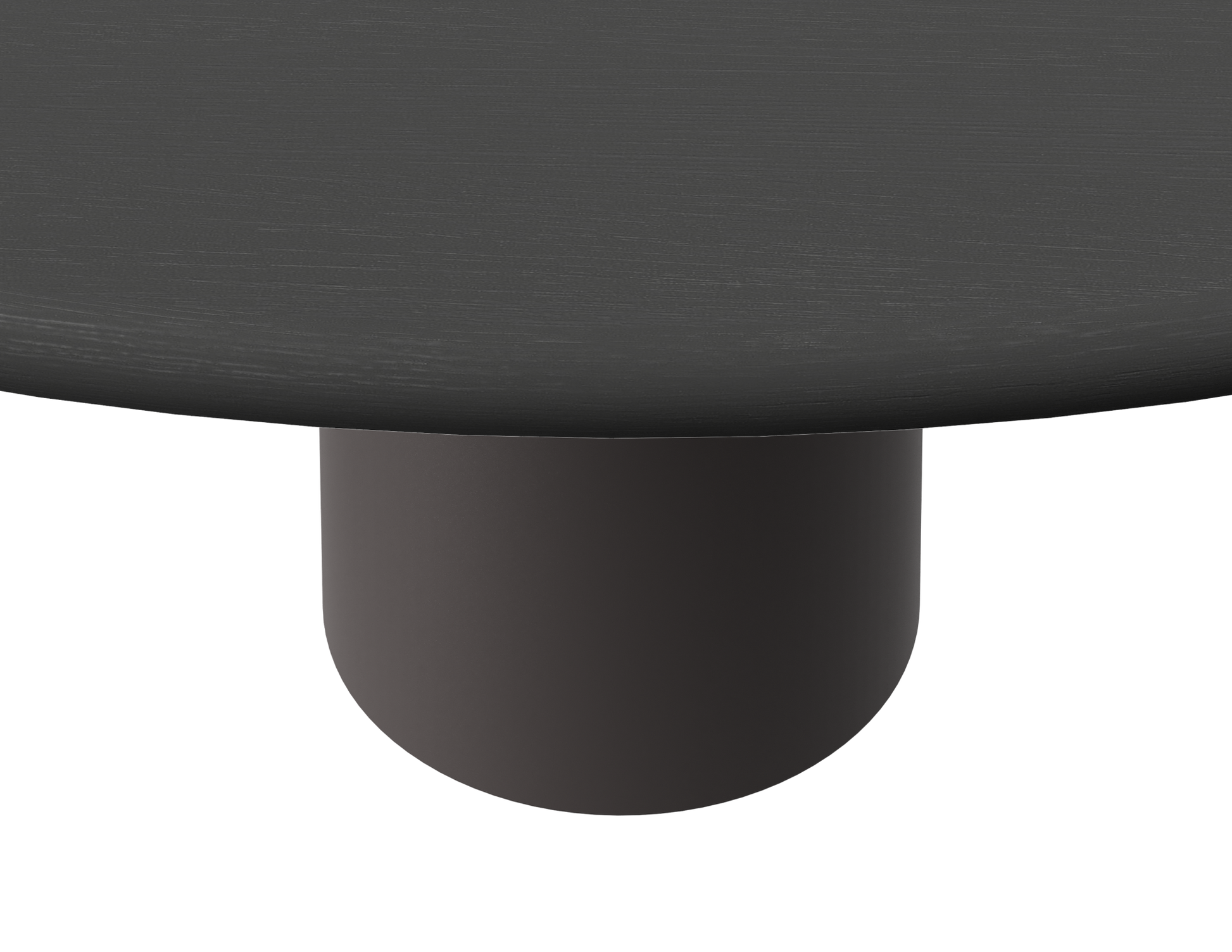 FLOW round dining table - Charcoal oak (Grey-brown cylinder)