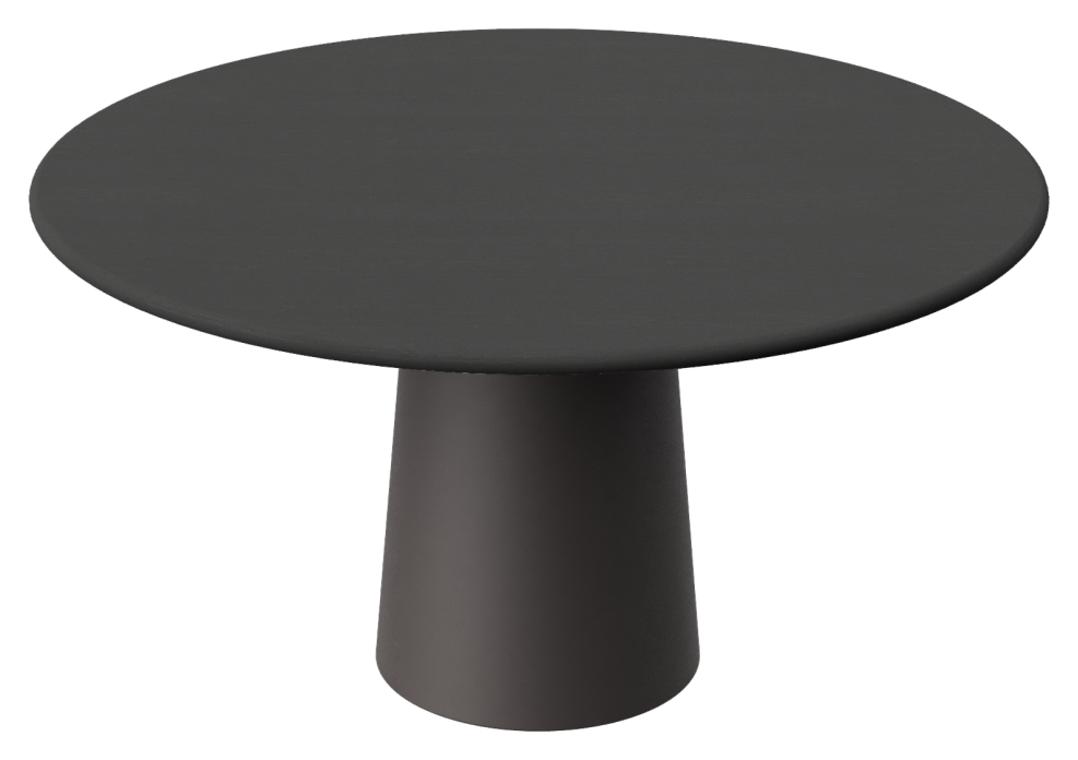 FLOW round dining table - Charcoal oak (Grey-brown cylinder)