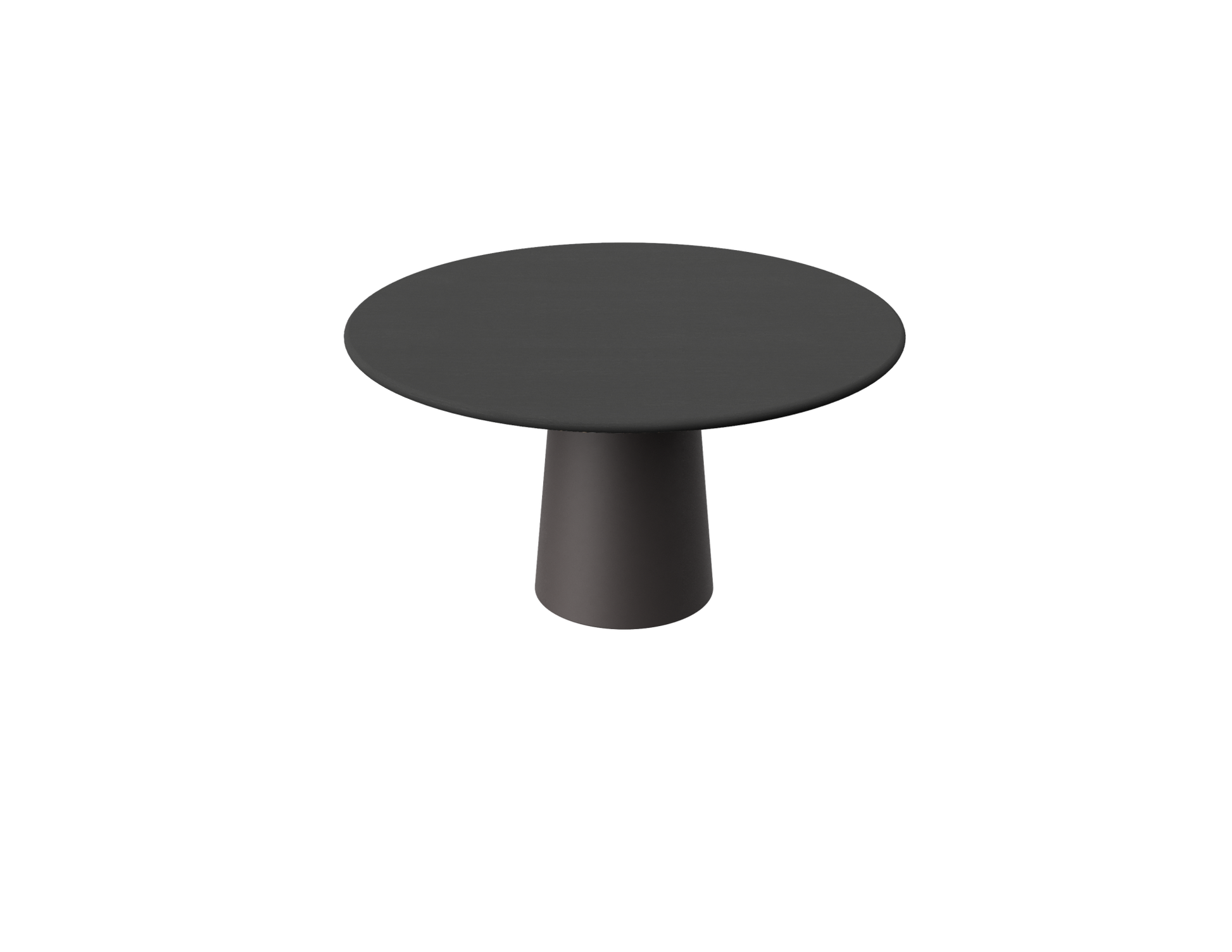 FLOW round dining table - Charcoal oak (Grey-brown cylinder)