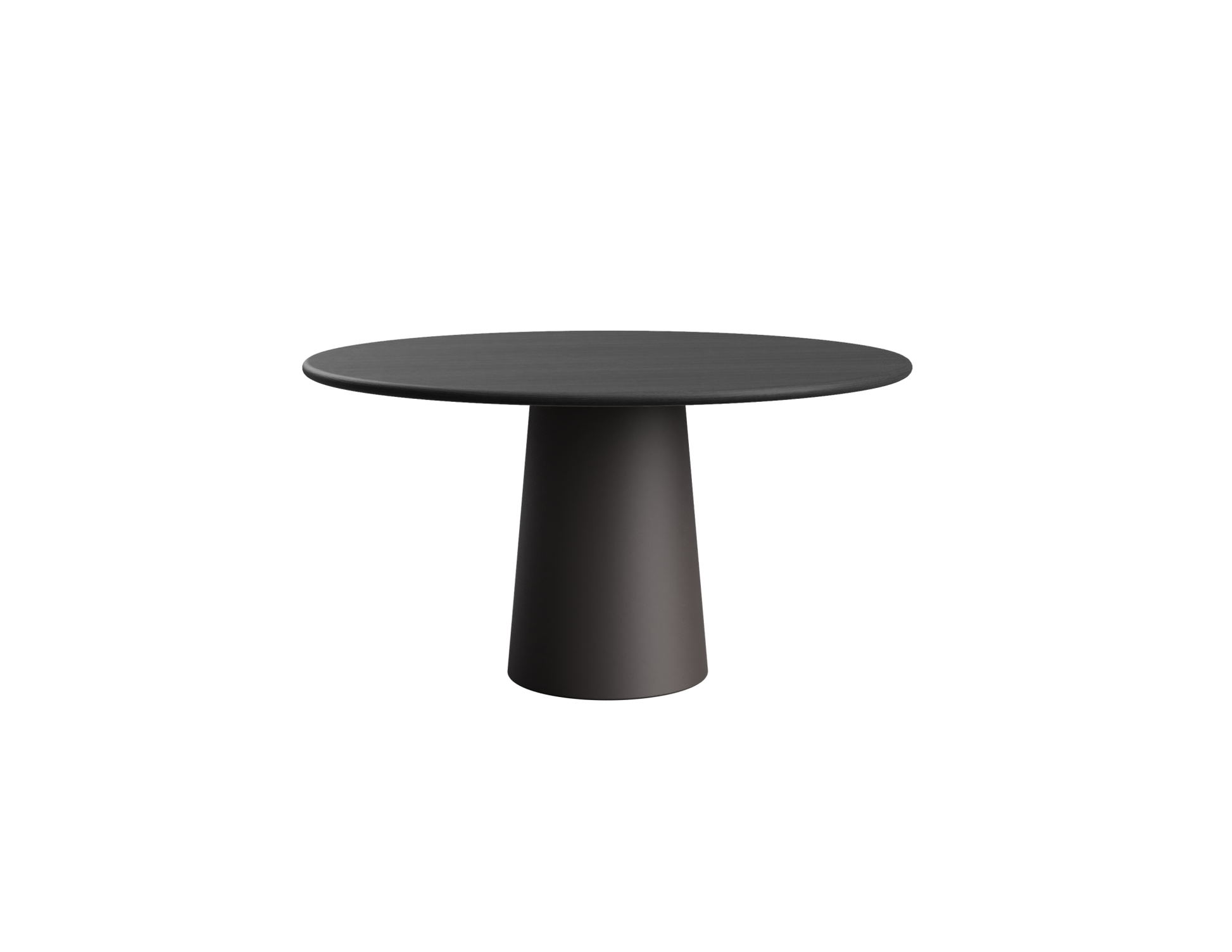FLOW round dining table - Charcoal oak (Grey-brown cylinder)