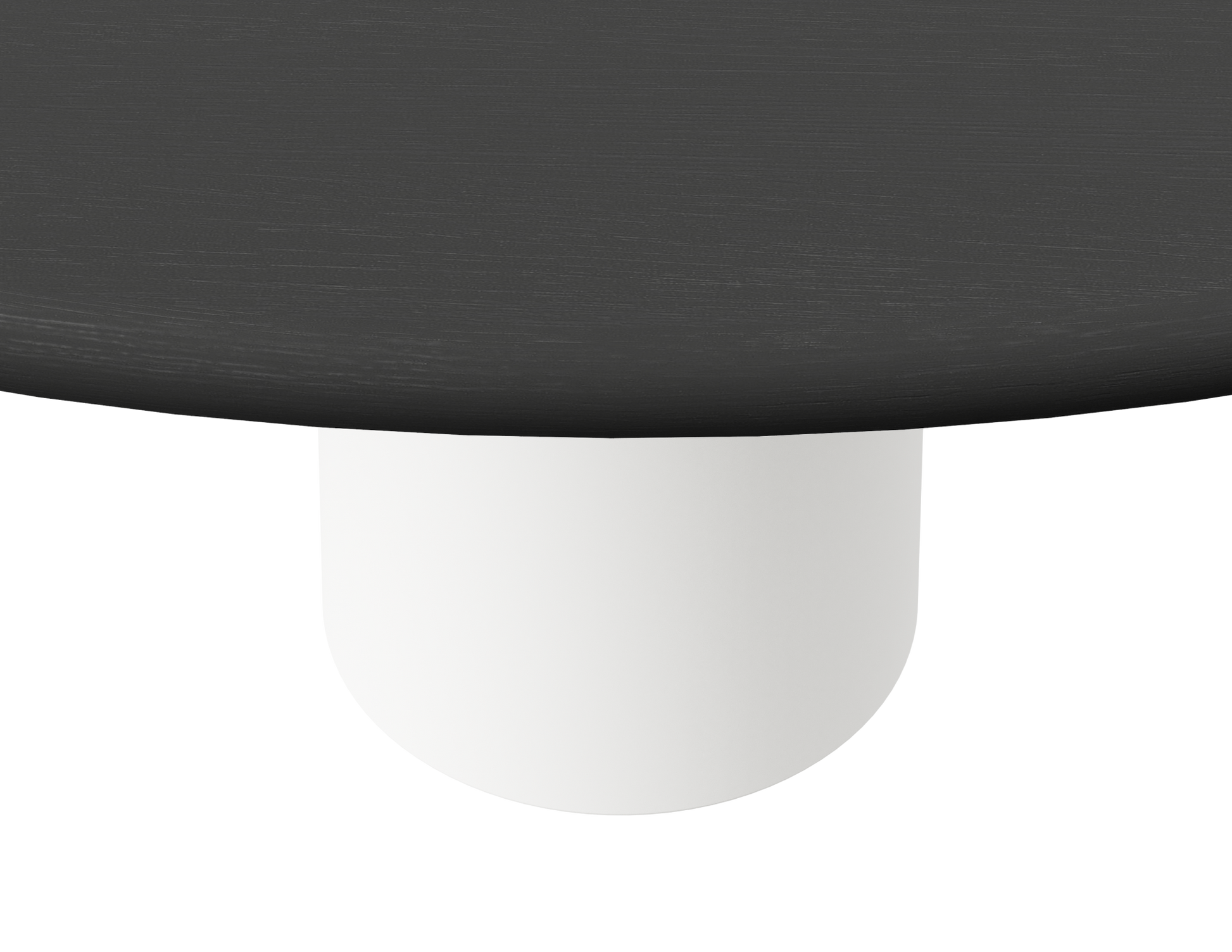 FLOW round dining table - Charcoal oak (White cylinder)