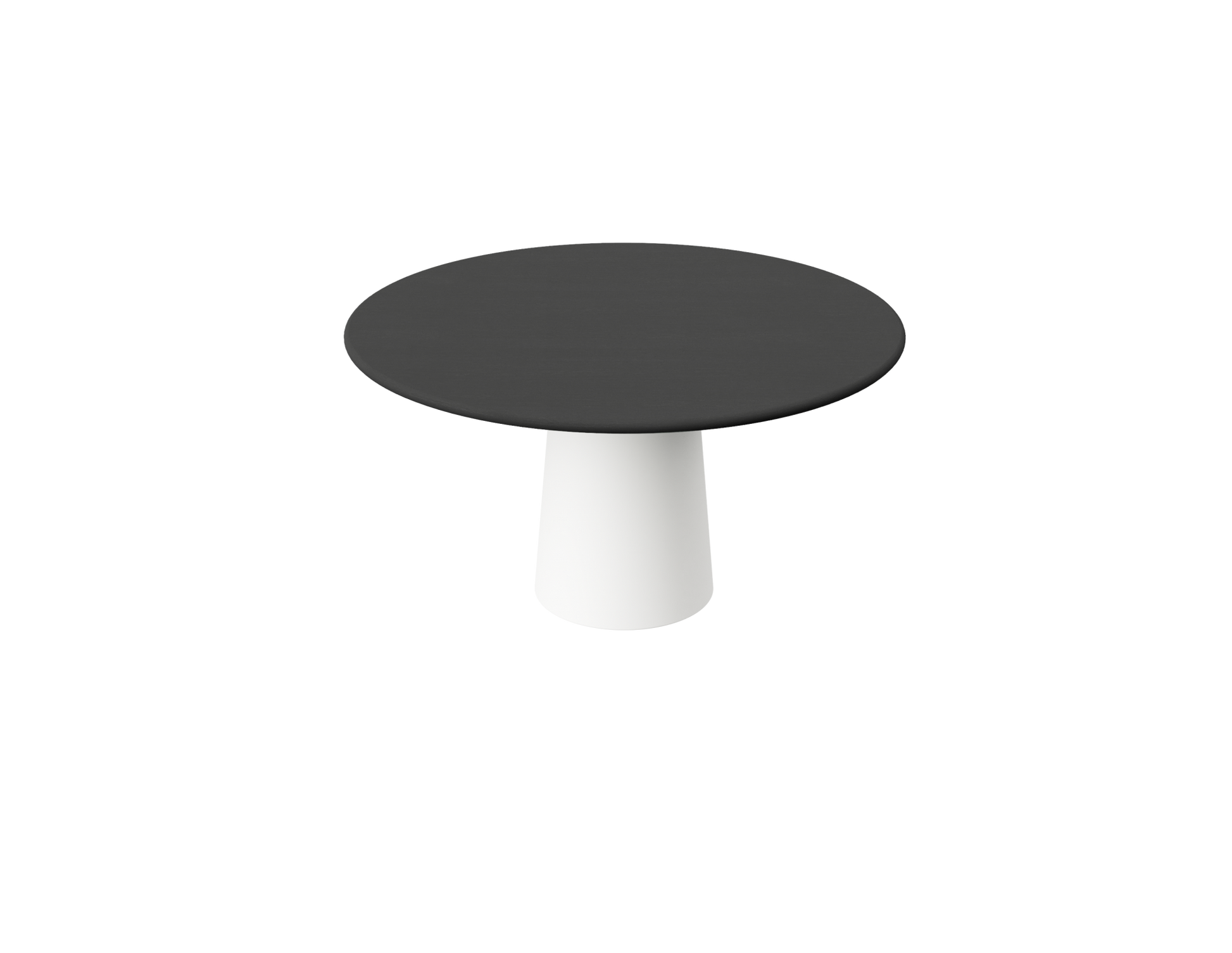 FLOW round dining table - Charcoal oak (White cylinder)