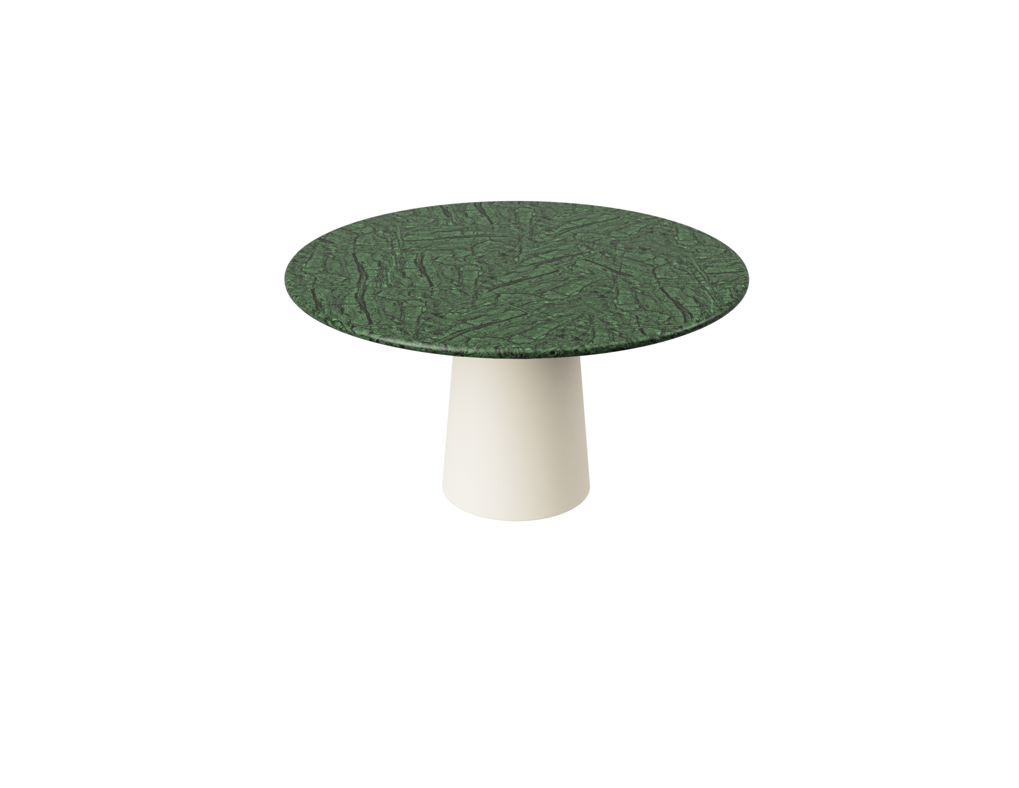 FLOW round dining table - India Green marble (Beige cylinder)