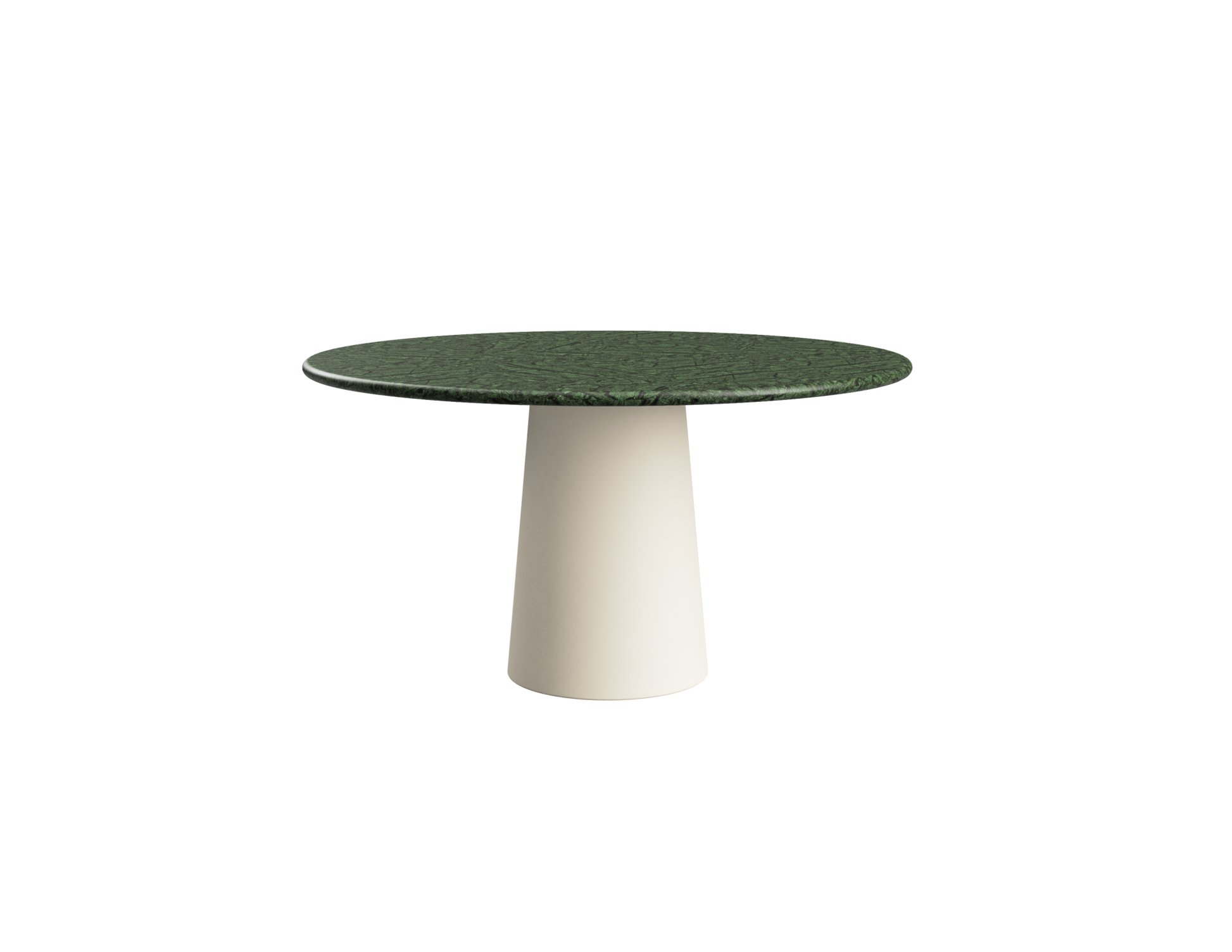FLOW round dining table - India Green marble (Beige cylinder)