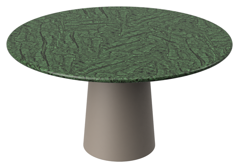 FLOW round dining table - India Green marble (Taupe cylinder)