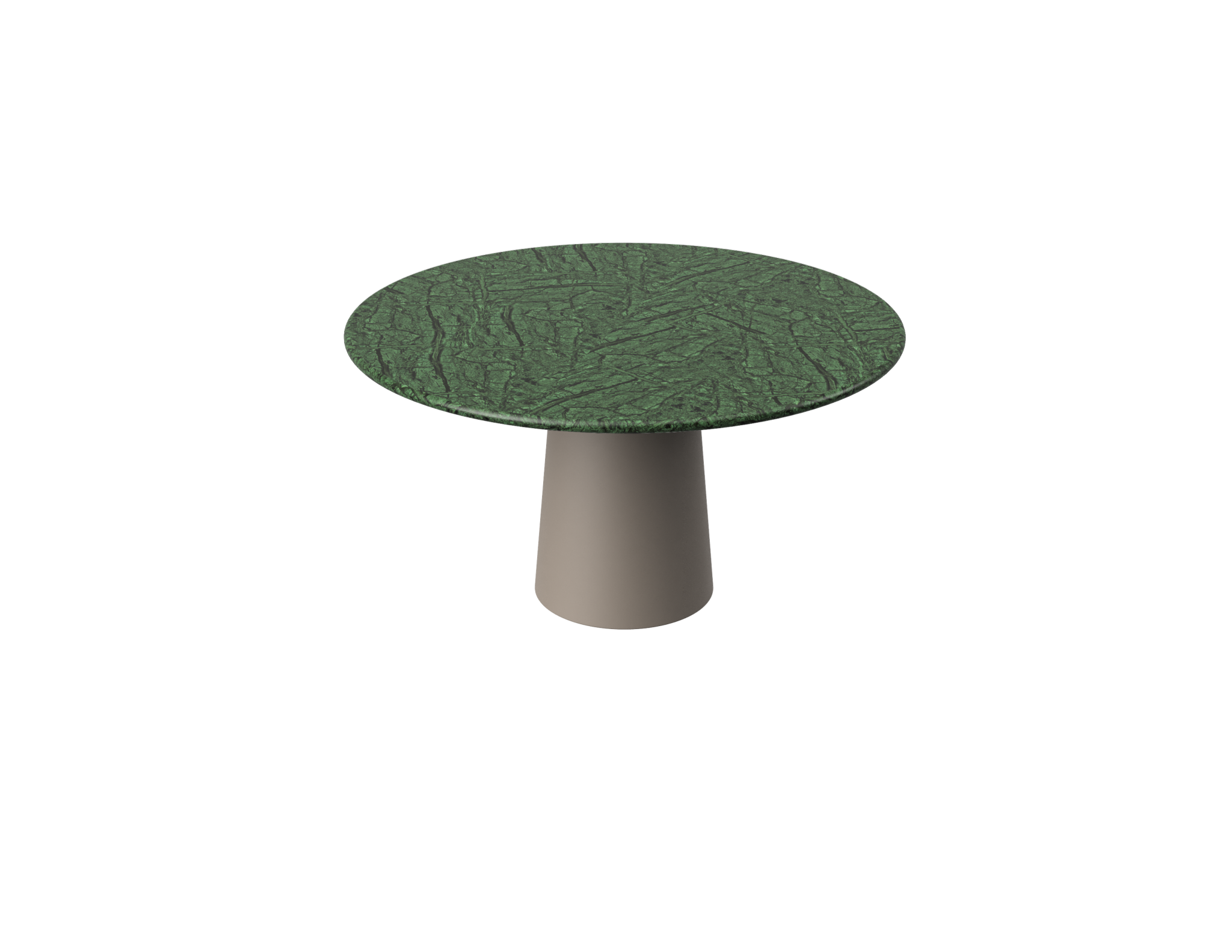 FLOW round dining table - India Green marble (Taupe cylinder)