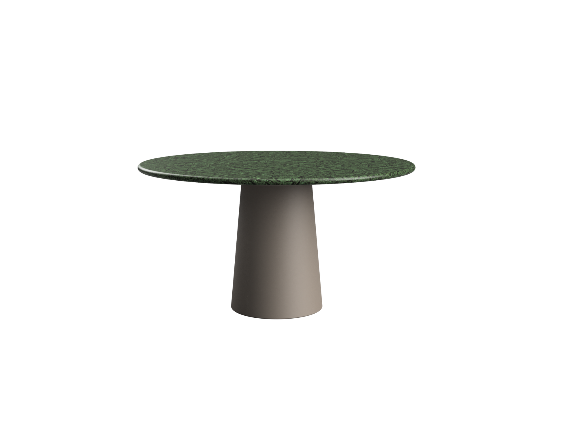 FLOW round dining table - India Green marble (Taupe cylinder)