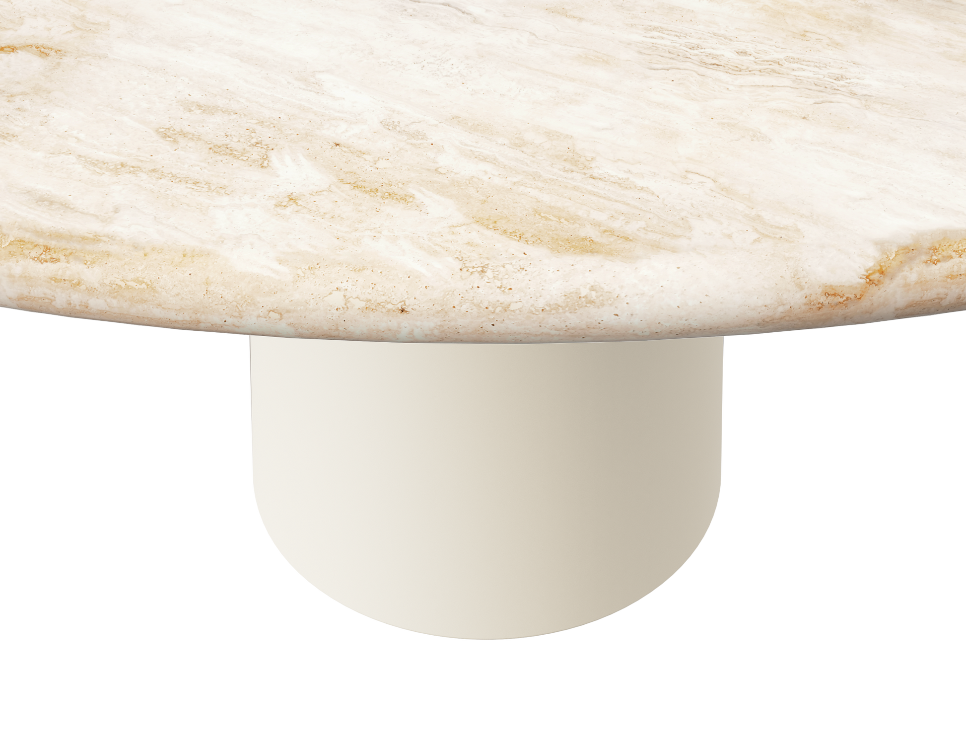 FLOW round dining table - Travertine (Beige cylinder)