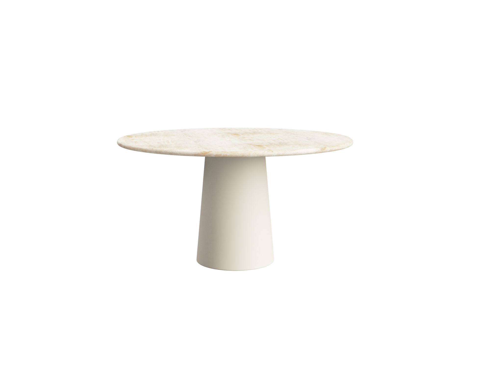 FLOW round dining table - Travertine (Beige cylinder)