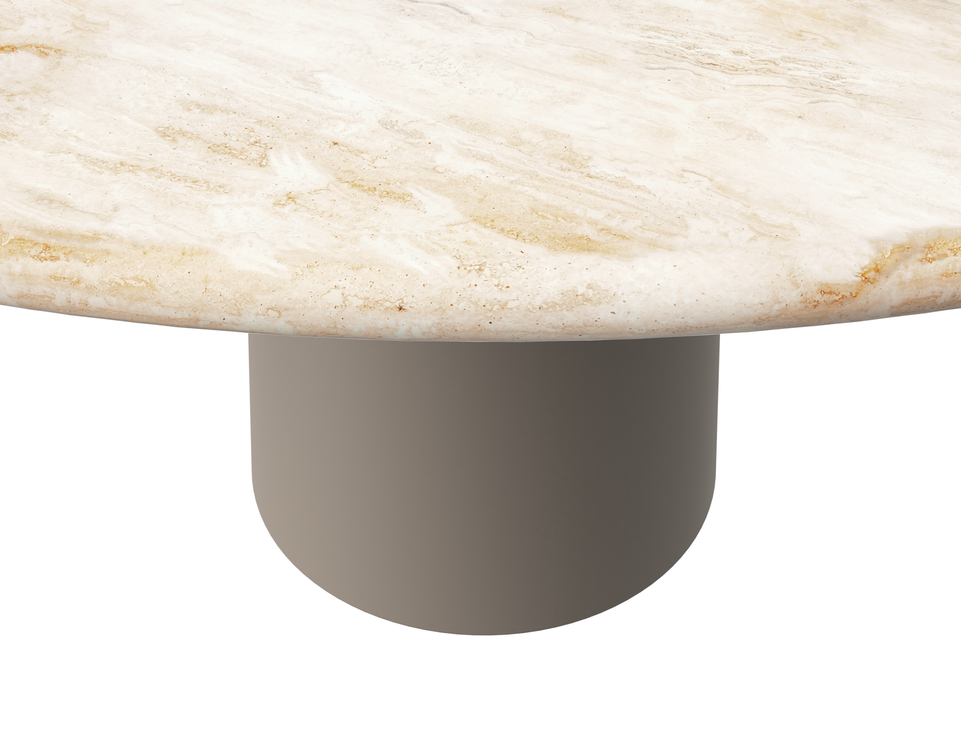 FLOW round dining table - Travertine (Taupe cylinder)