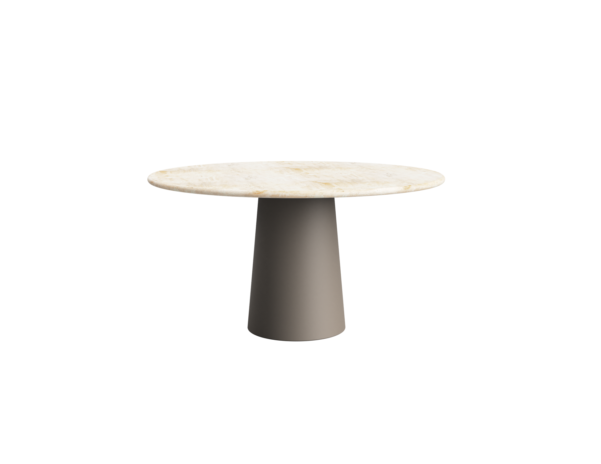 FLOW round dining table - Travertine (Taupe cylinder)