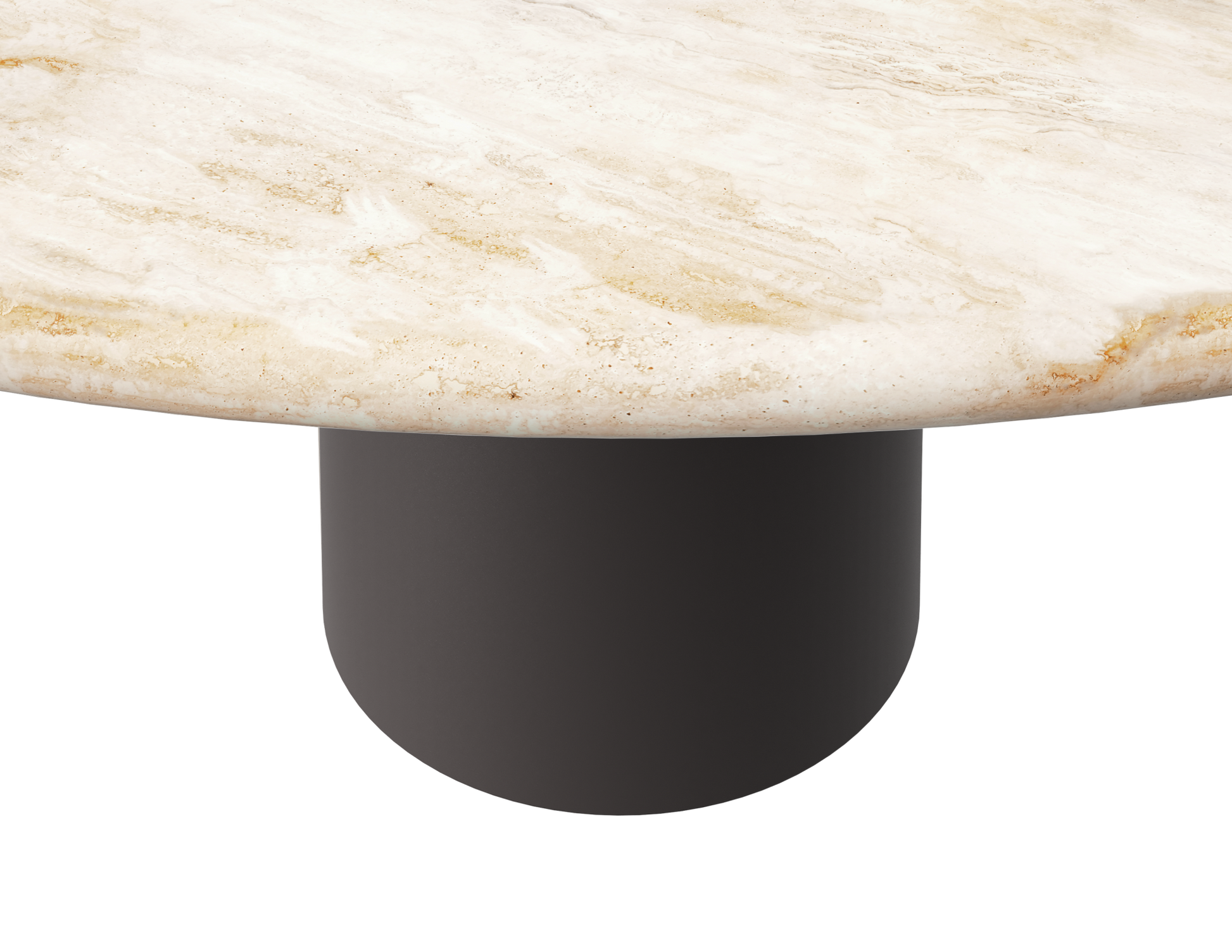 FLOW round dining table - Travertine (Grey-brown cylinder)