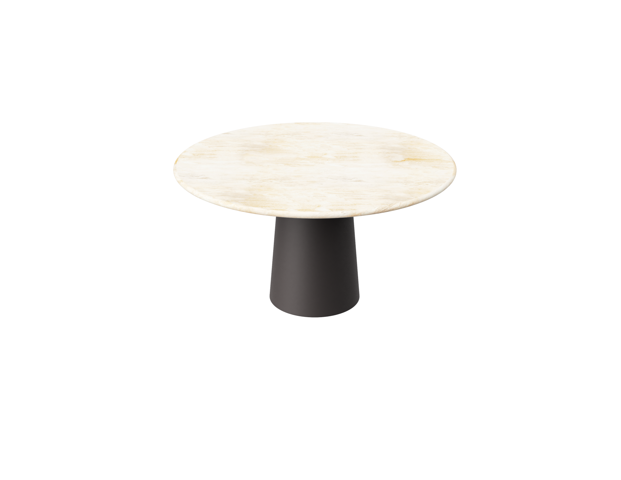 FLOW round dining table - Travertine (Grey-brown cylinder)