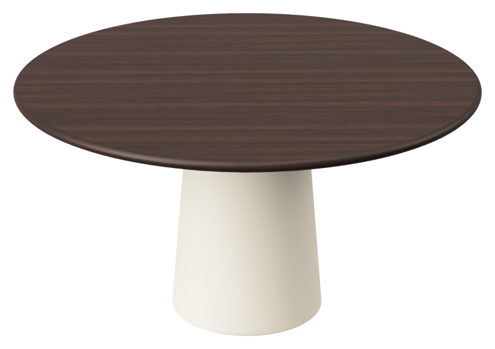 FLOW round dining table - Walnut (Beige cylinder)