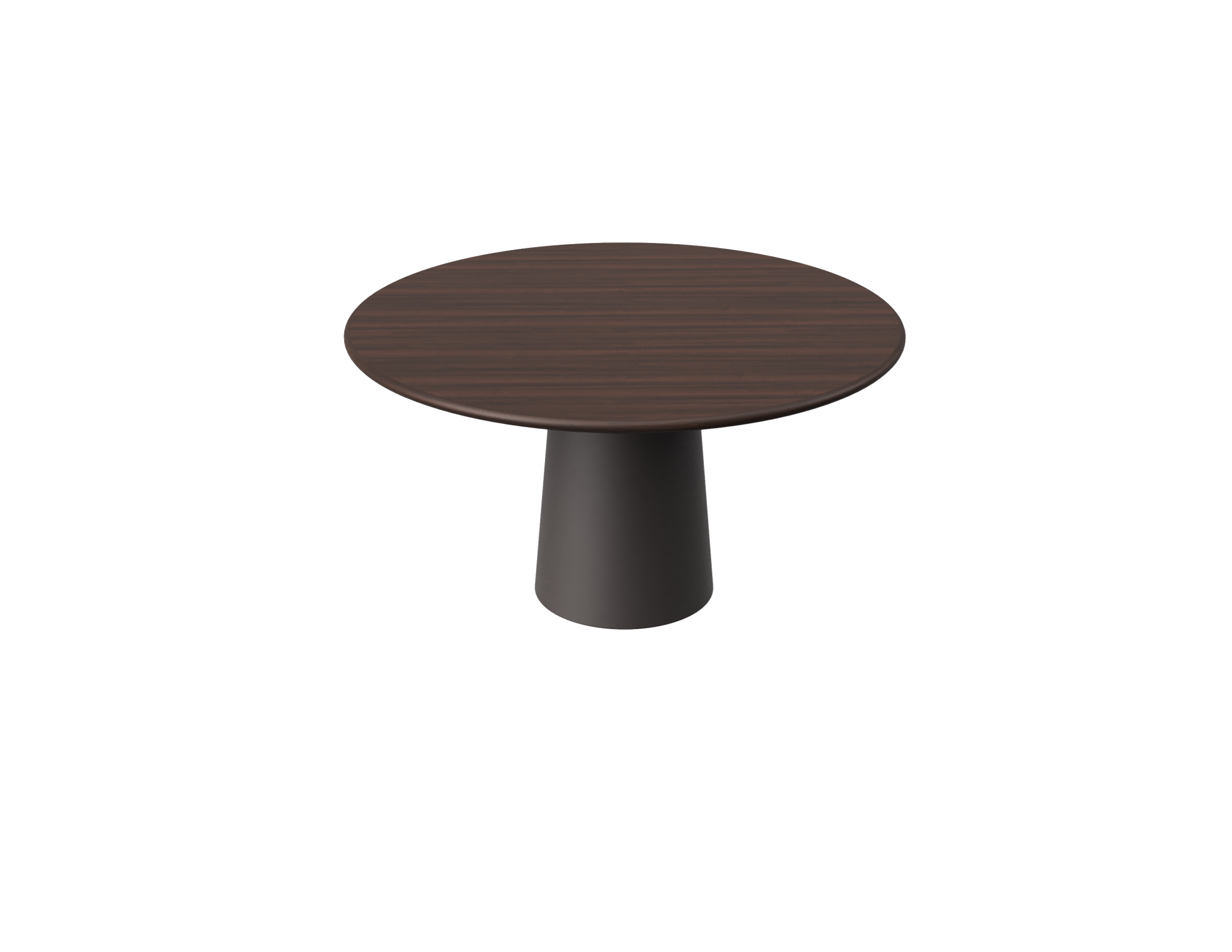 FLOW round dining table - Walnut (Grey-brown cylinder)