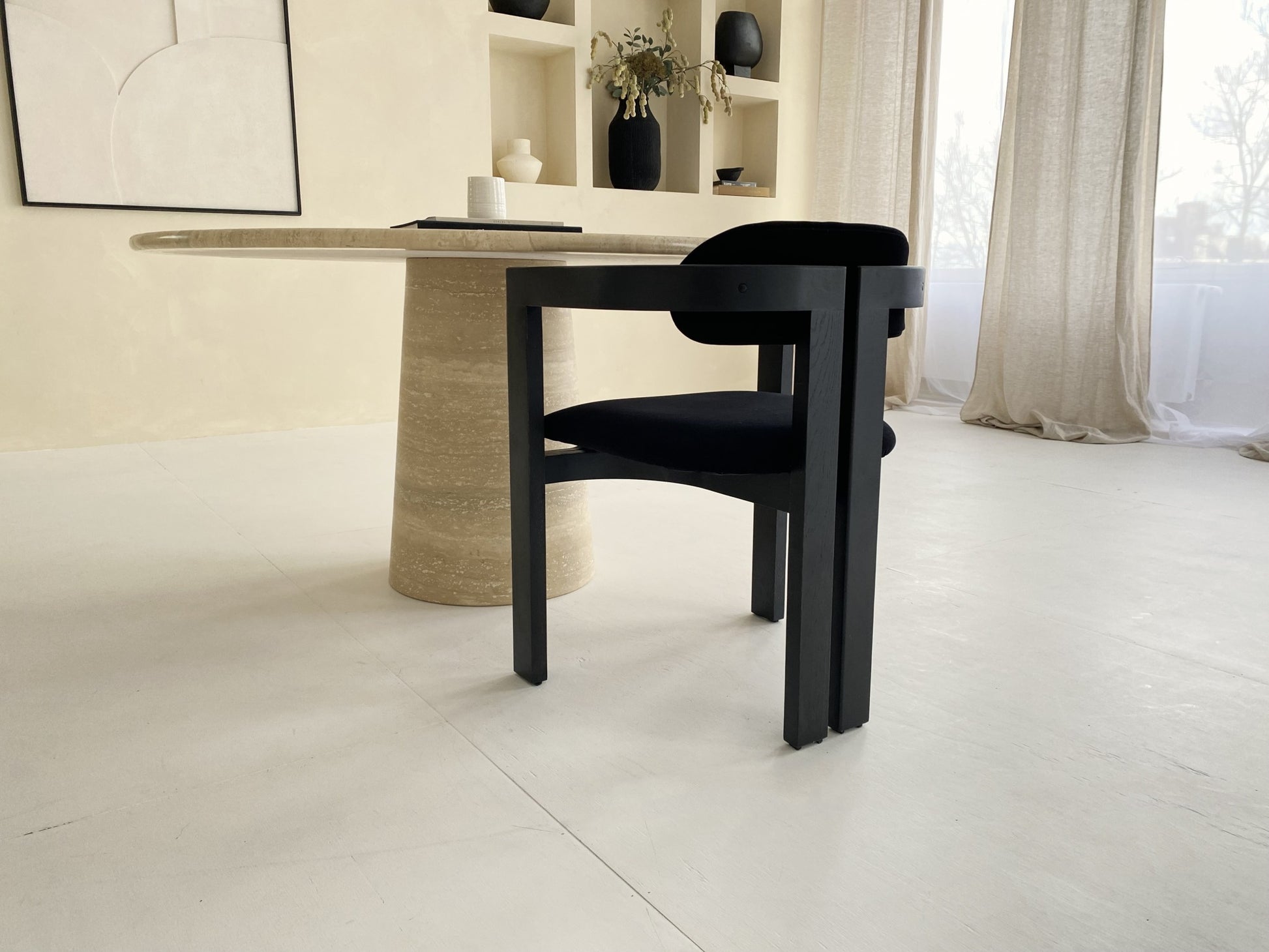 Chaise de salle à manger – siège rembourré noir – TRIBUTE – Noir