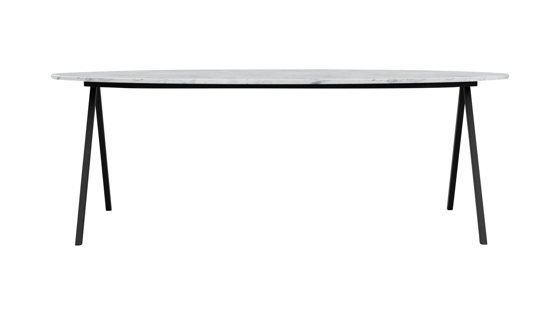 Marmeren eettafel ovaal –  Carrara wit (V-poot)