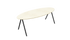 Marmeren eettafel ovaal - Crema Marfil beige V-poot zwart