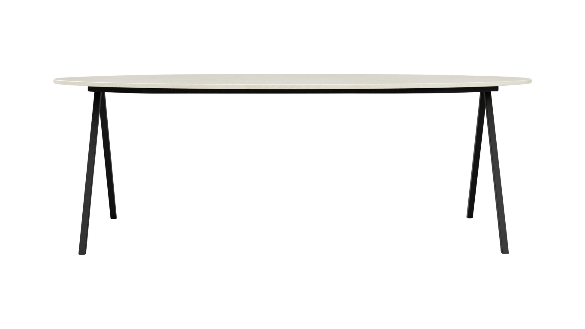 Marmeren eettafel ovaal –  Crema Marfil beige (V-poot)