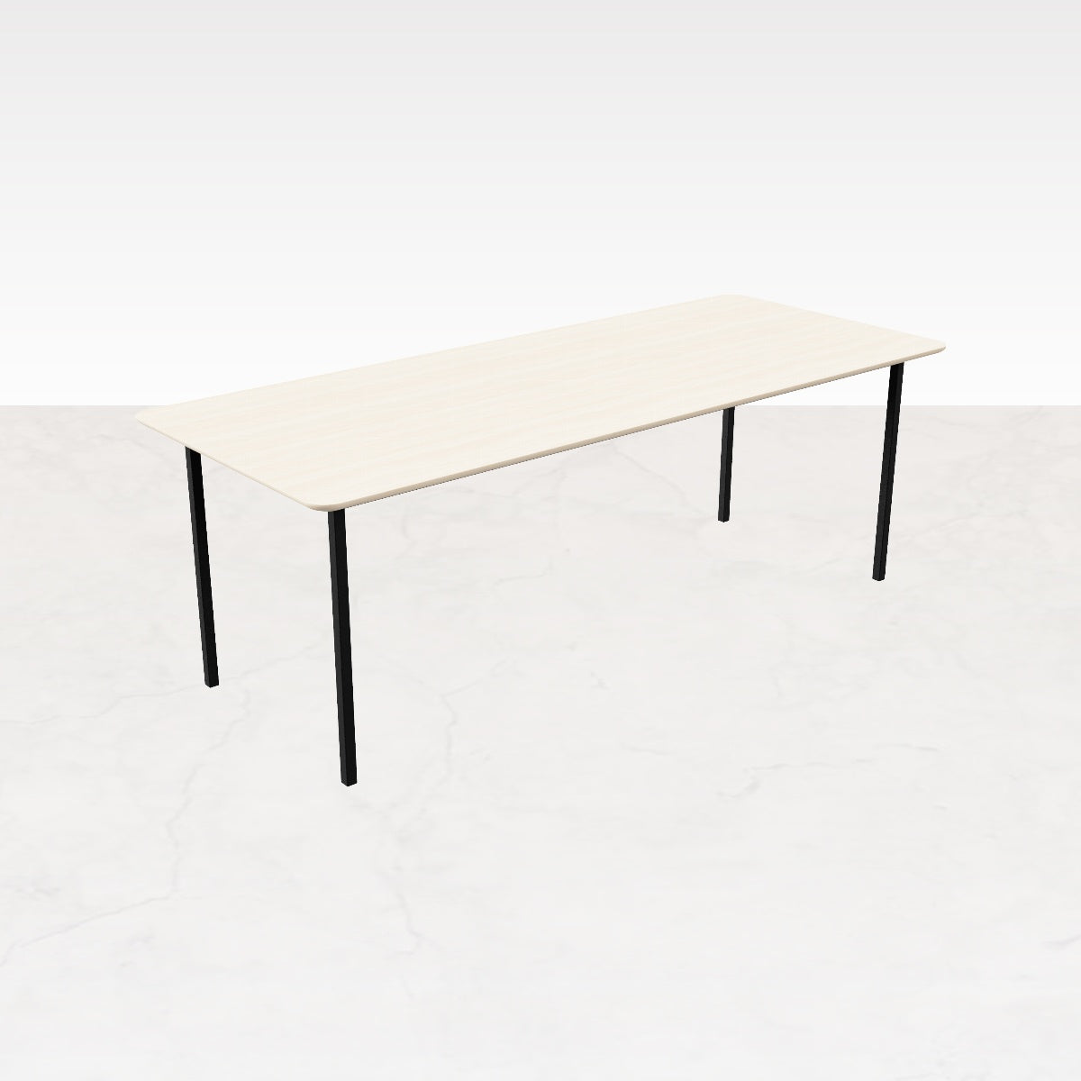 Rectangular Oak Dining Table – Ash White (4-legged frame)