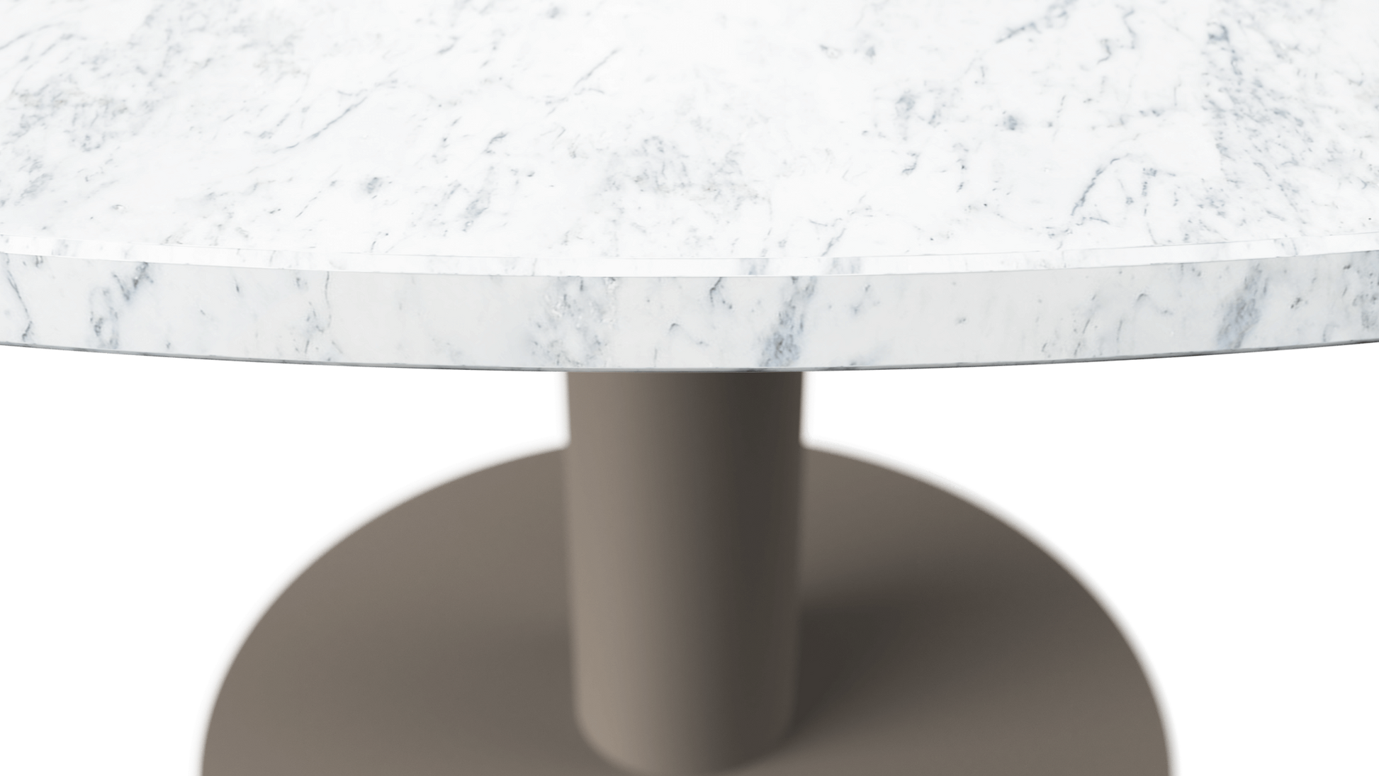 FLOW round dining table - Bianco Carrara white marble (Taupe cylinder)