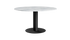 FLOW round dining table - Bianco Carrara white marble (Black cylinder)