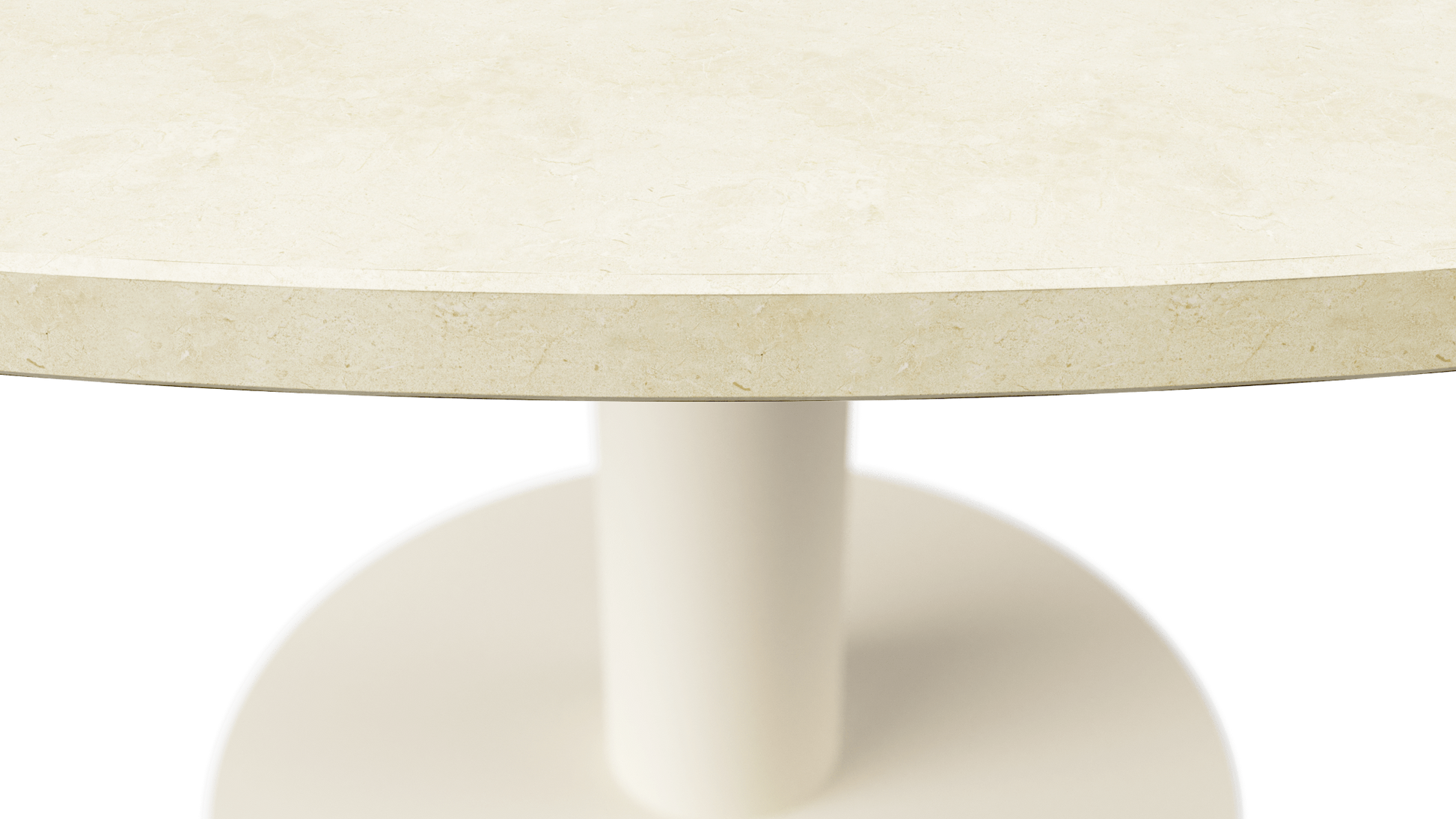 KIYO round dining table - Crema Marfil beige marble (beige center-leg)