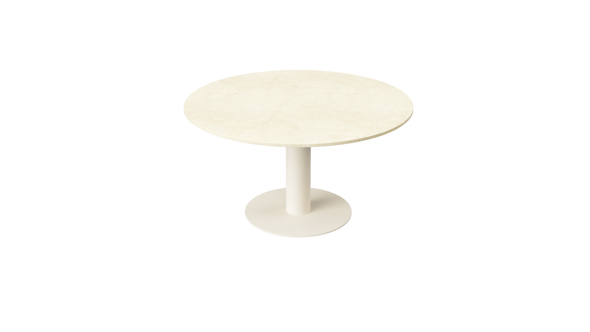 KIYO round dining table - Crema Marfil beige marble (beige center-leg)