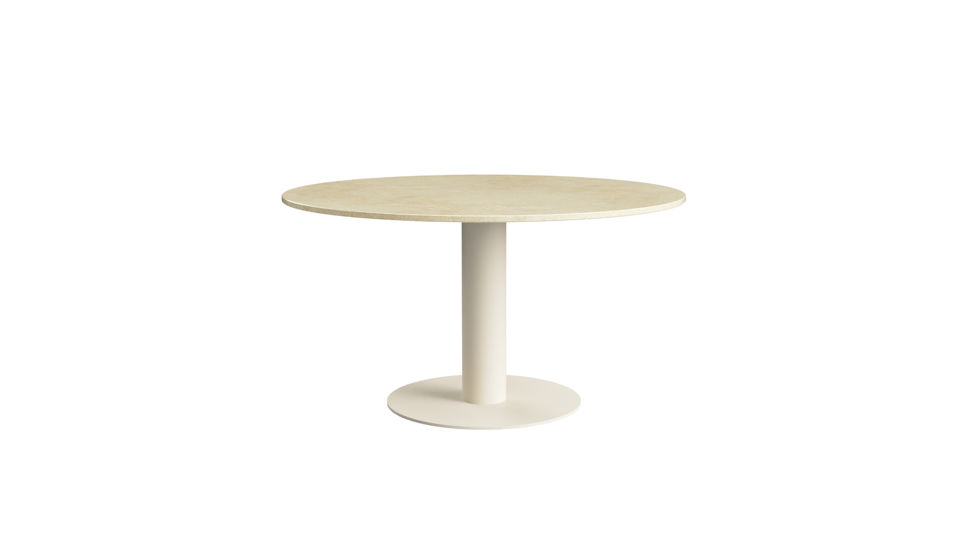 KIYO round dining table - Crema Marfil beige marble (beige center-leg)