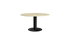 FLOW round dining table - Crema Marfil beige marble (Black cylinder)