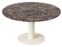 FLOW round dining table - Dark Emperador brown marble (Beige cylinder)