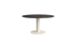 FLOW round dining table - Dark Emperador brown marble (Beige cylinder)