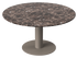 FLOW round dining table - Dark Emperador brown marble (Taupe cylinder)