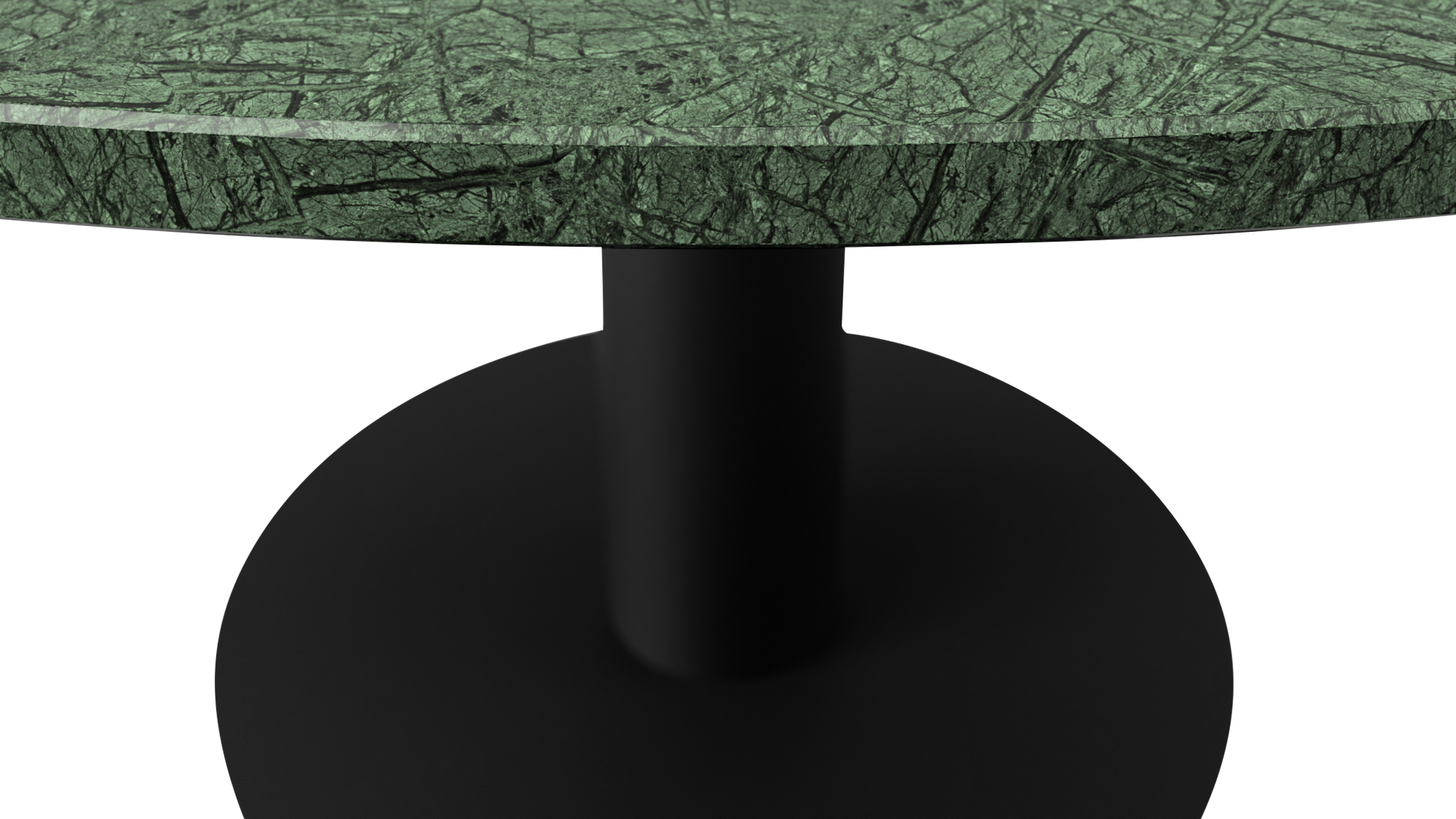 Marmeren eettafel rond - India Green groen (Bistrotafel / middenpoot)