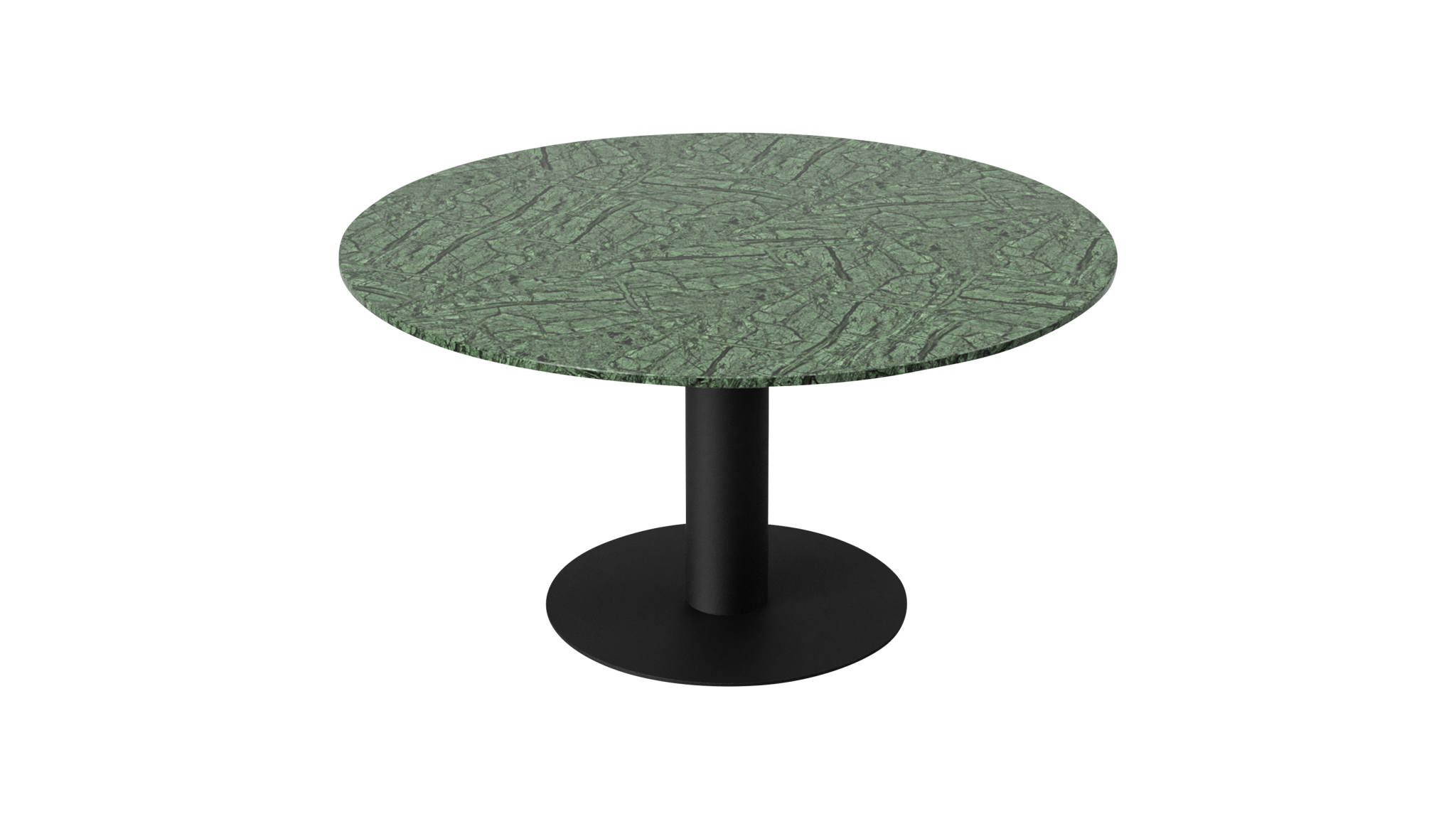 Marmeren eettafel rond - India Green groen (Bistrotafel / middenpoot)