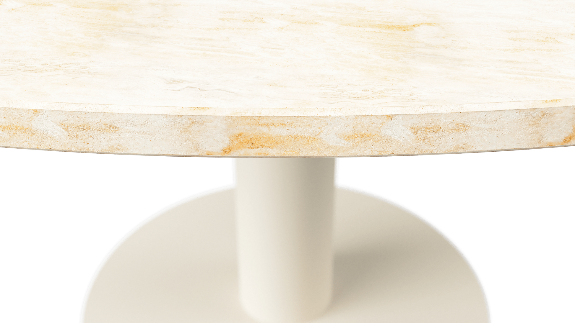 KIYO round dining table - Travertine (beige center-leg)