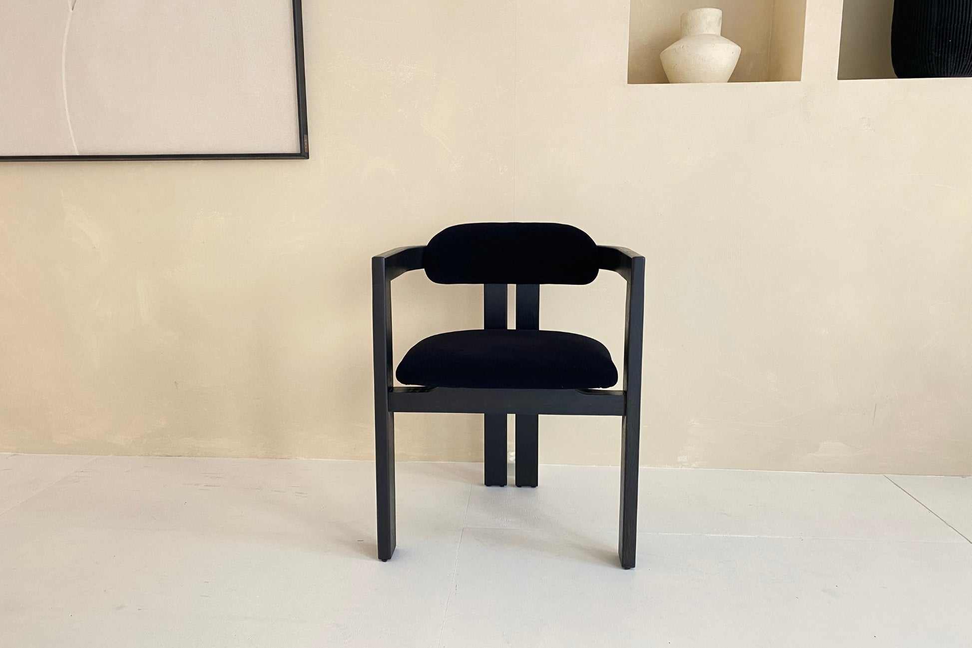 Chaise de salle à manger – siège rembourré noir – TRIBUTE – Noir