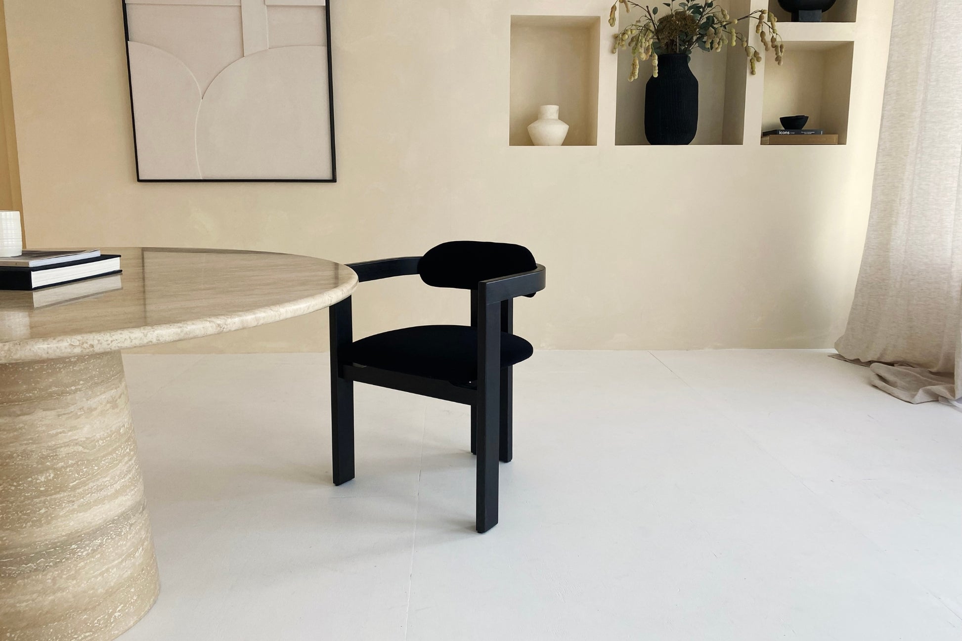 Chaise de salle à manger – siège rembourré noir – TRIBUTE – Noir