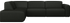 Aime Té NOLLIE Monza 88 black corner sofa with left-facing sectional and plush cushions in a modern living room setting.