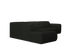 Aime Té NOLLIE Monza 88 black left corner sofa with plush cushions and modern design, shown from a side angle.