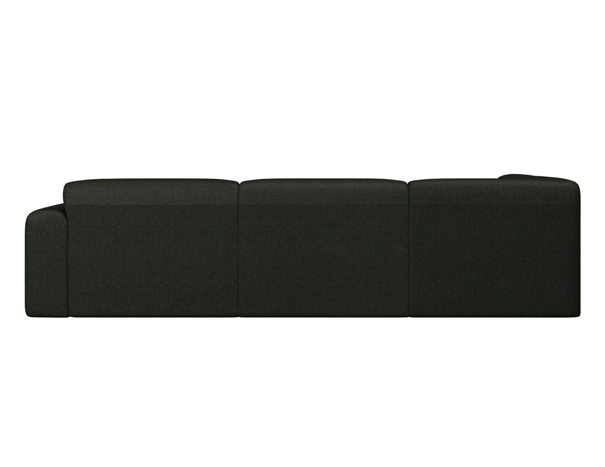 Aime Té NOLLIE Monza 88 black corner sofa, left-facing 2-seater with modern design and plush cushions.