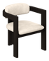 Aime Té Tribute black dining chair with upholstered off-white seat, modern design and sleek black frame.
