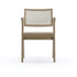 Natural rattan dining chair named Pierre by Aime Té, showcasing woven rattan seat and backrest in a light natural finish.