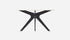 Glossy round marble dining table by Aime Té with Crema Marfil beige marble top and arch-style base.