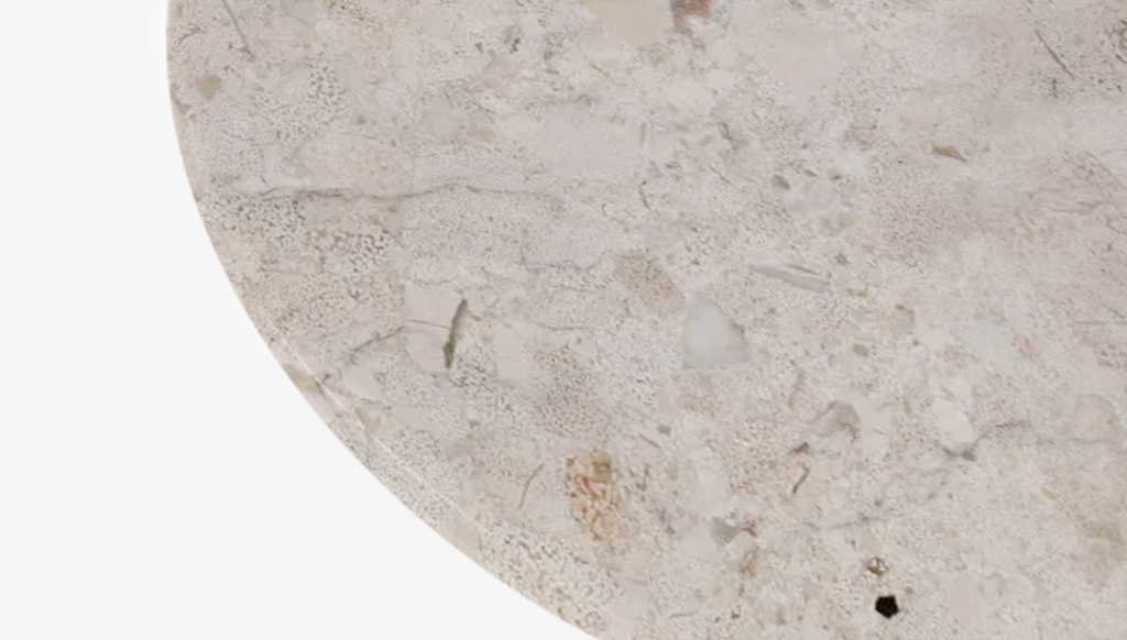 KIYO round dining table - Crema Altea marble (black center-leg)
